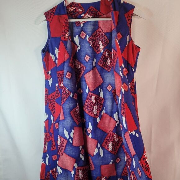 Vintage Handmade Cotton Wrap Front Mini Dress - Picture 6 of 15